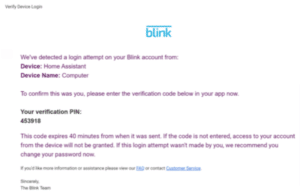 blink verification code