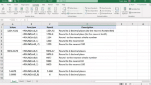 how to round off in excel