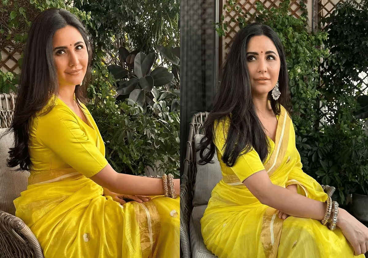 Katrina Kaif Looks Stunning In A Yellow Saree